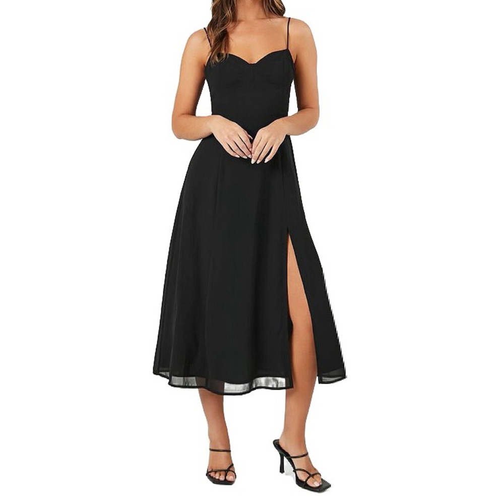 Elegant Black Spaghetti Strap Dress